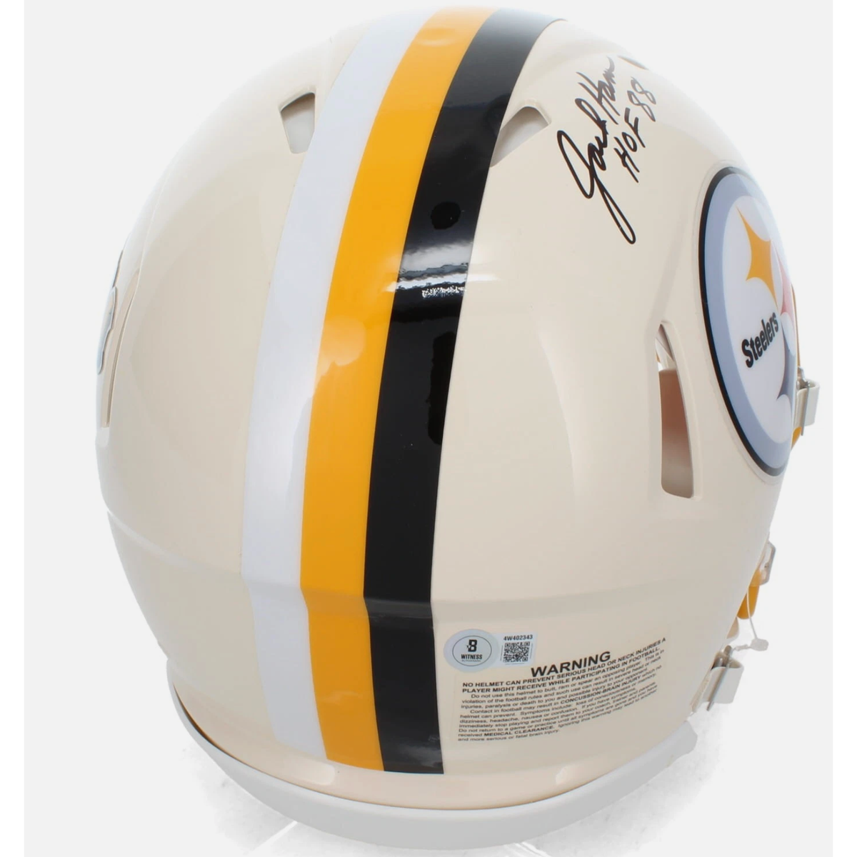 Jack Ham Pittsburgh Steelers Autographed/Inscribed "HOF 88" Retro Speed Authentic Helmet Beckett