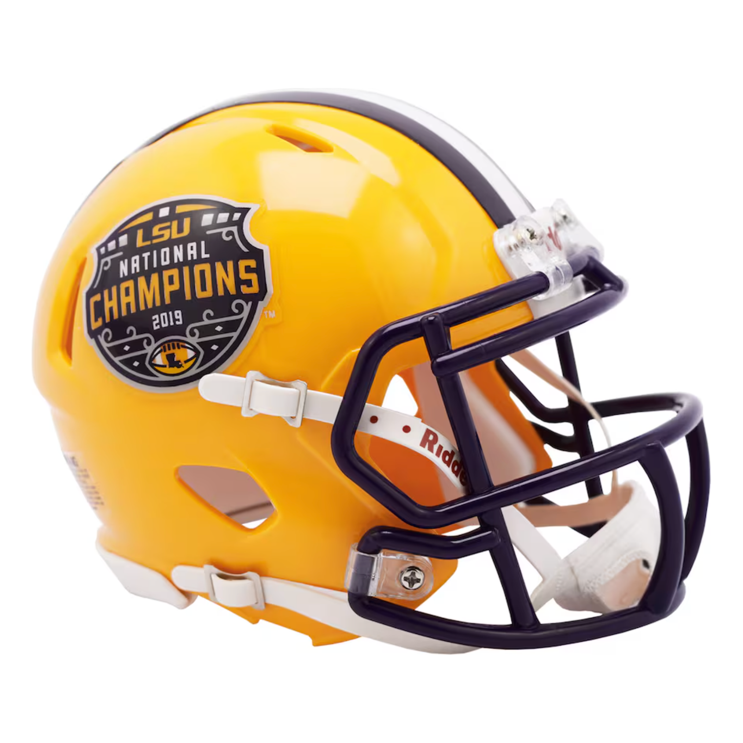 LSU Tigers Riddell College Football Playoff 2019 National Champions Logo Speed Mini Helmet