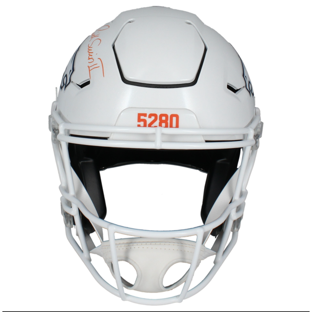 Patrick Surtain II Autographed Broncos 2024 Alternate Speedflex White Helmet Beckett