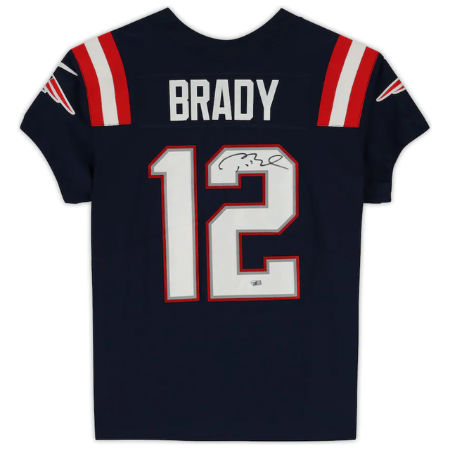 TOM BRADY Autographed Patriots Nike Elite Navy Blue Color Rush Jersey FANATICS