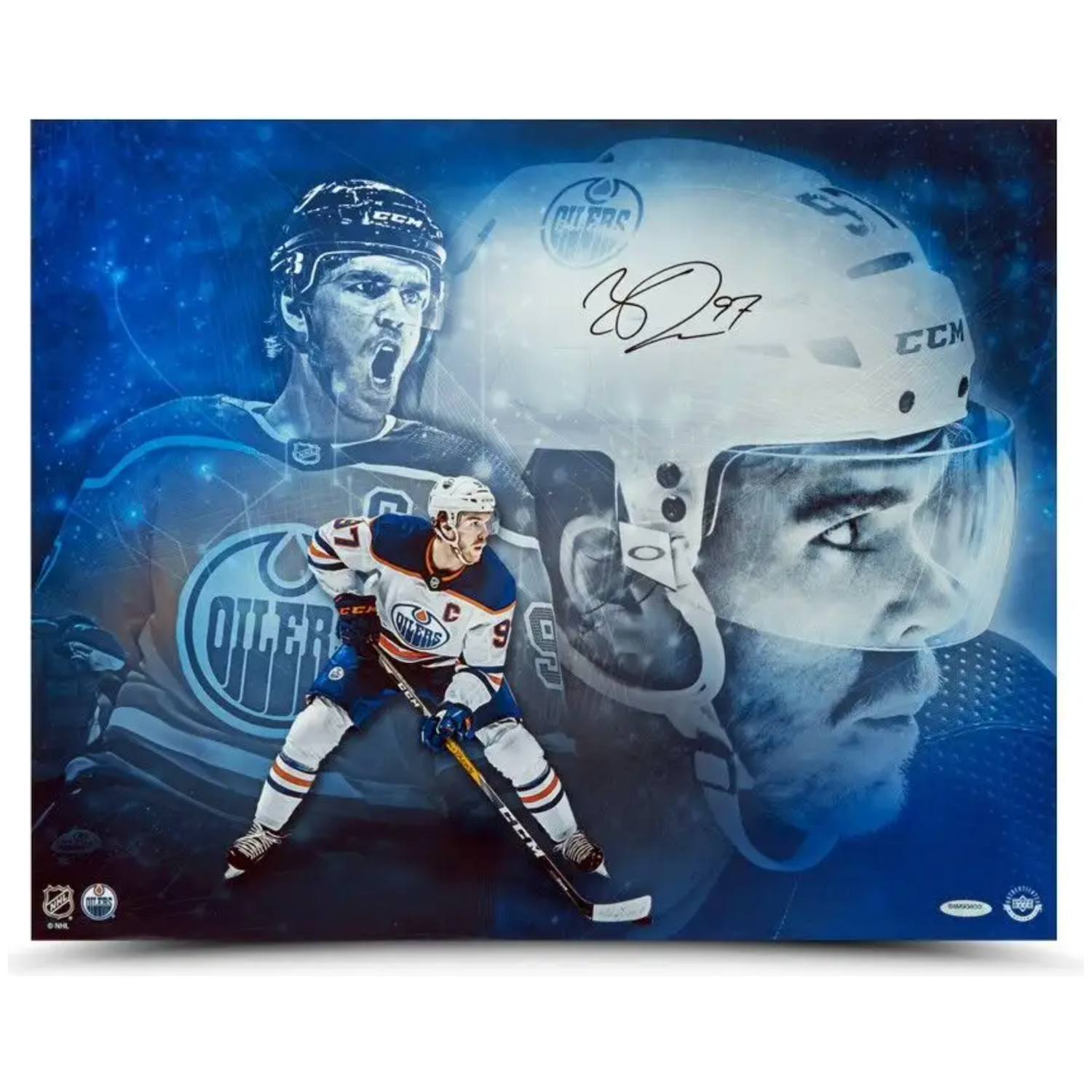 Connor McDavid Autographed Edmonton Oilers "Mindset" 16 x 20 Metallic Photo UDA