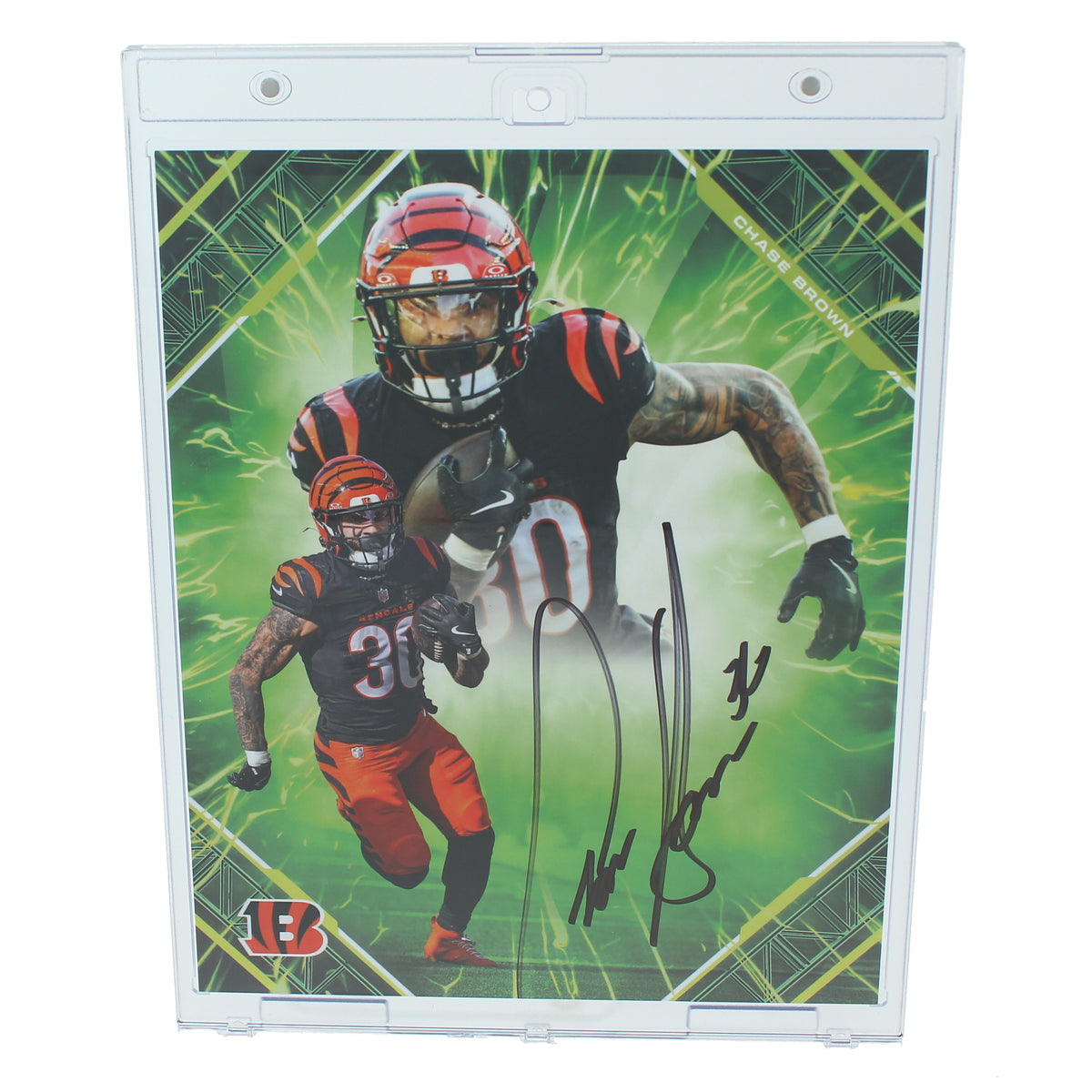 Chase Brown Autographed Cincinnatti Bengals 2025 NFL Emanate Green 8x10 Photo Collage Fanatics LE 75/99