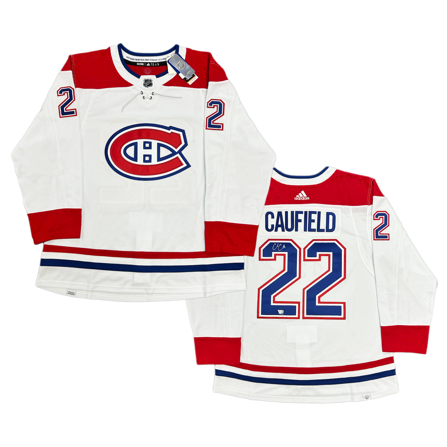 Cole Caufield Autographed Montreal Canadiens White Adidas Authentic Jersey Fanatics