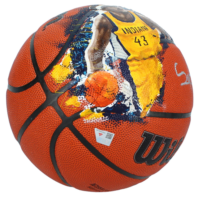 Pascal Siakam Autographed Custom Artist Painted Authentic NBA Art Basketball Fanatics LE 1/1