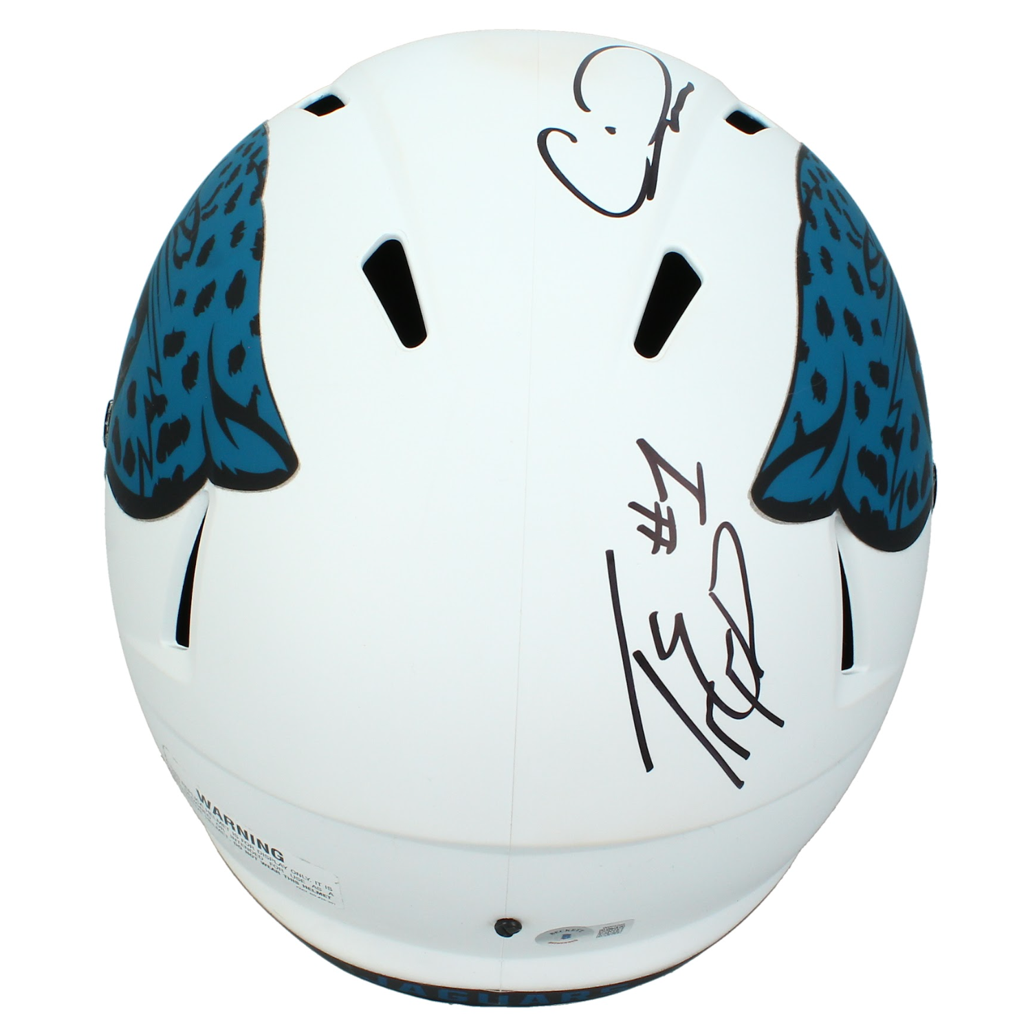 Travis Etienne, Calvin Ridley & Even Engram Signed Jaguars Speed Helmet Beckett