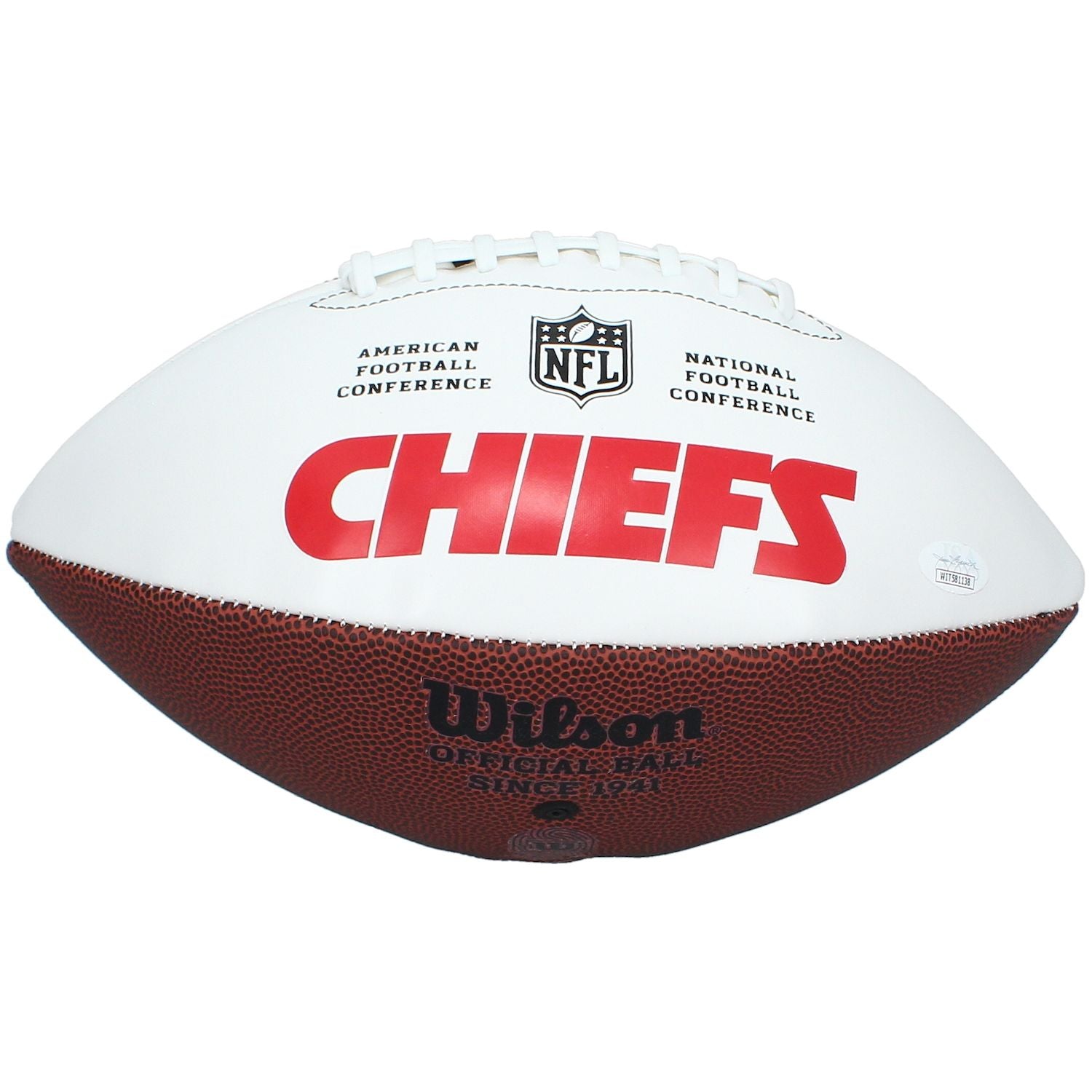 Christian Okoye Autographed Kansas City Chiefs White Panel Football JSA