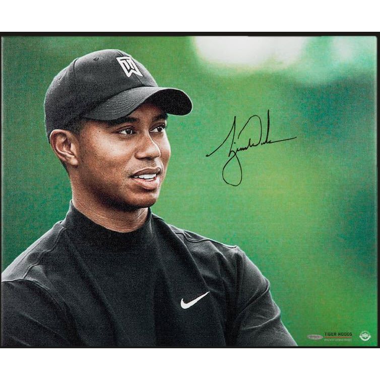 TIGER WOODS Autographed Up Close & Personal 20 x 24 Canvas UDA