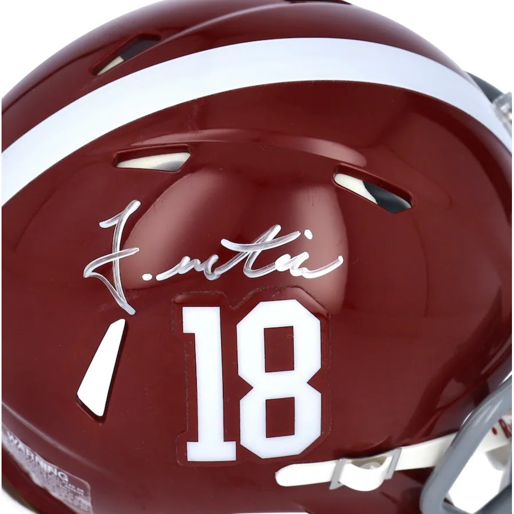John Metchie Autographed Alabama Crimson Tide Mini Speed Helmet Fanatics