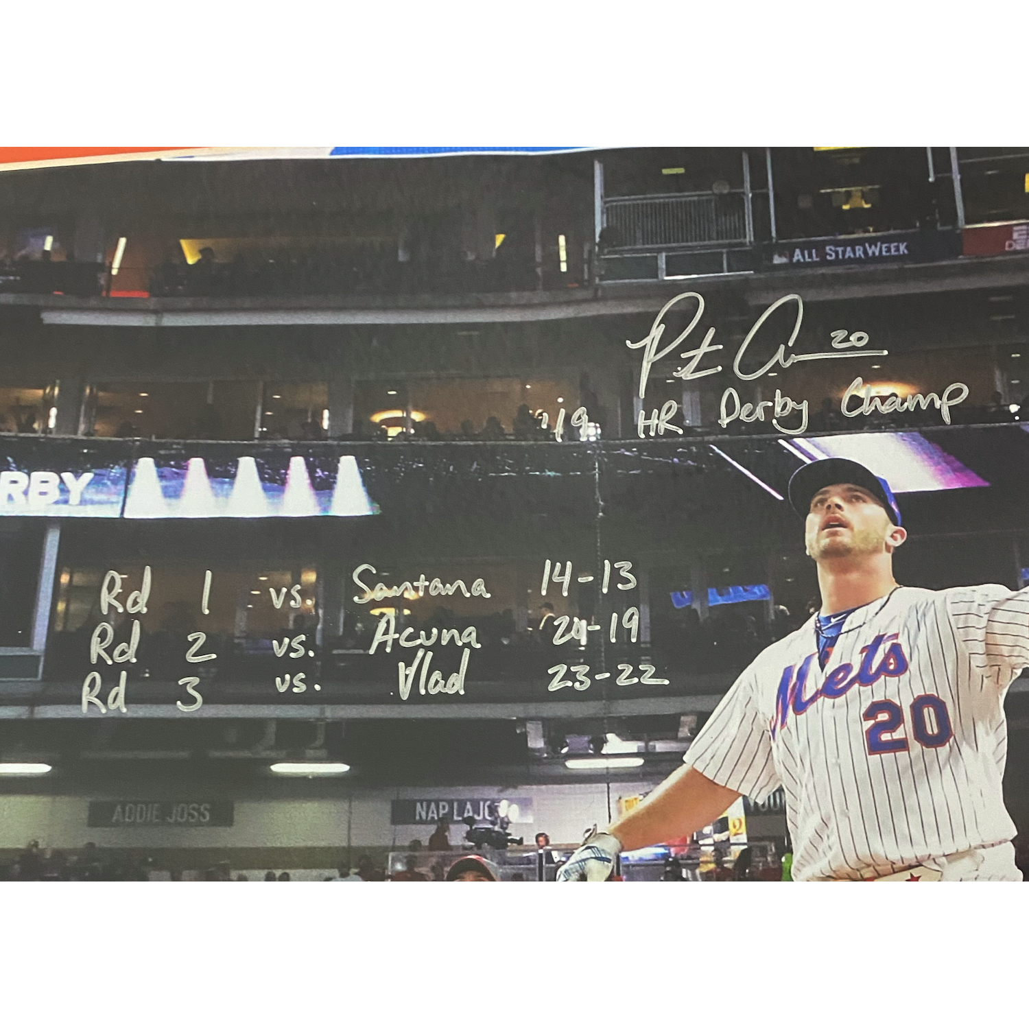 Pete Alonso Autographed New York Mets Multi-Inscribed 20" x 24" Framed 16" x 20" Photo Fanatics LE