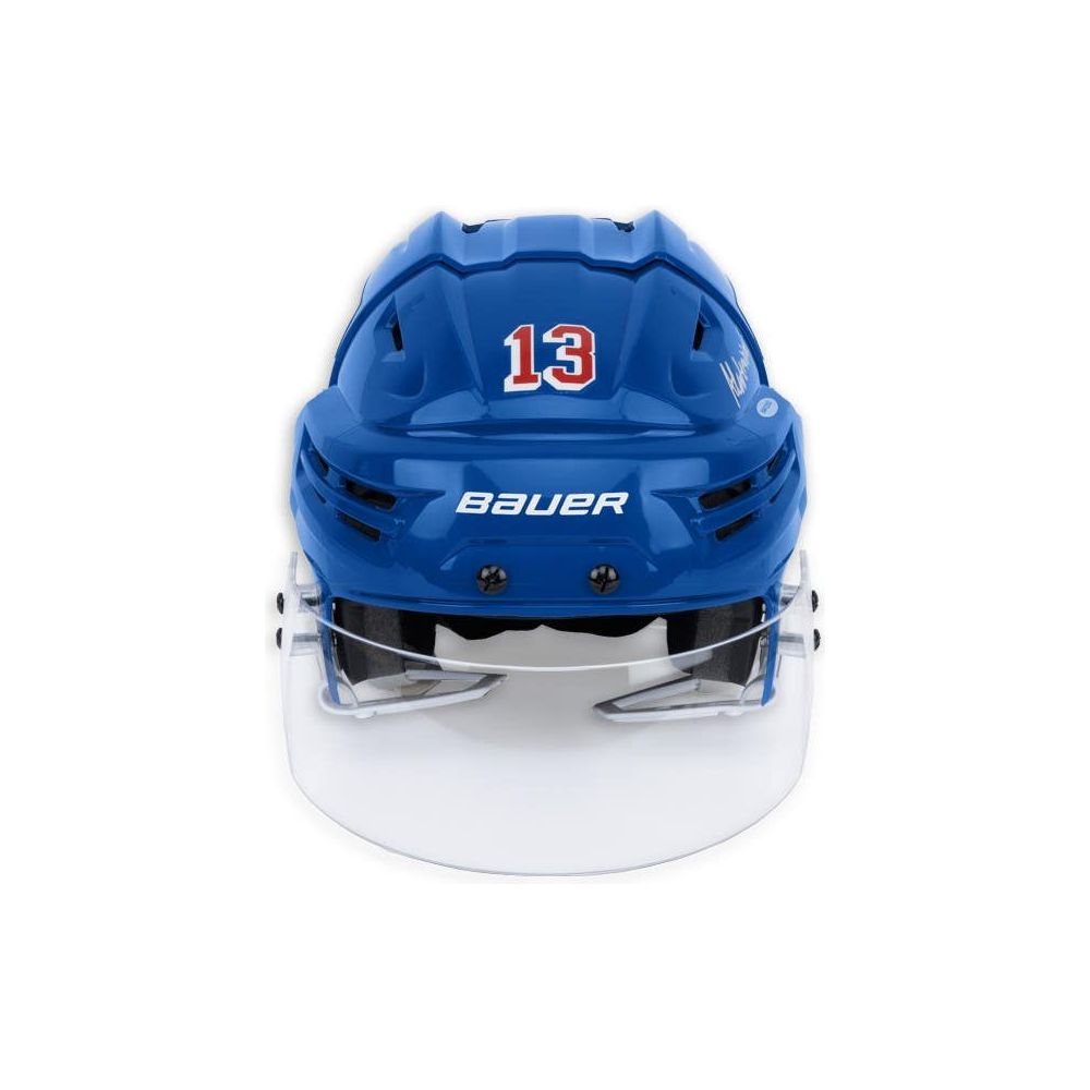 ALEXIS LAFRENIERE Autographed Blue Bauer New York Rangers Helmet UDA