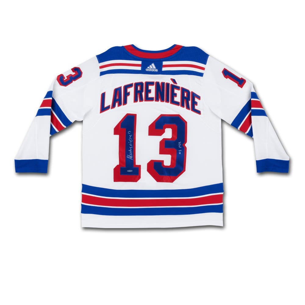 ALEXIS LAFRENIERE Autographed & Inscribed “#1 Pick” Authentic New York Rangers Adidas White Jersey UDA