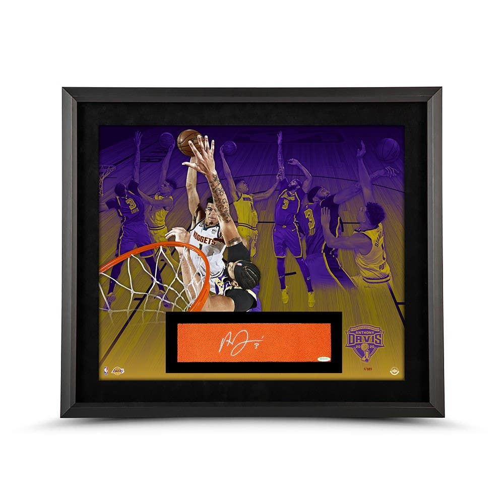 ANTHONY DAVIS Autographed Los Angeles Lakers “Building Block” Framed Display 28x24 UDA