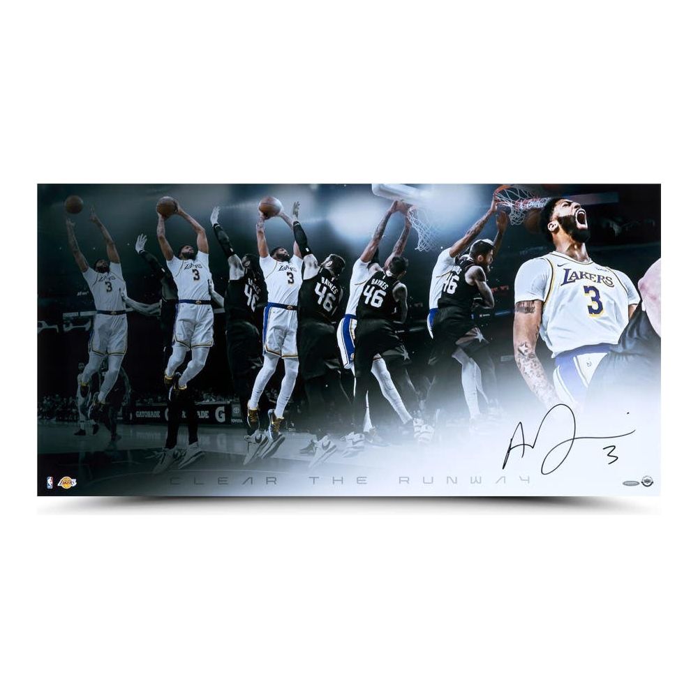 ANTHONY DAVIS Autographed Los Angeles Lakers “Clear the Runway” 36x15 Photo UDA
