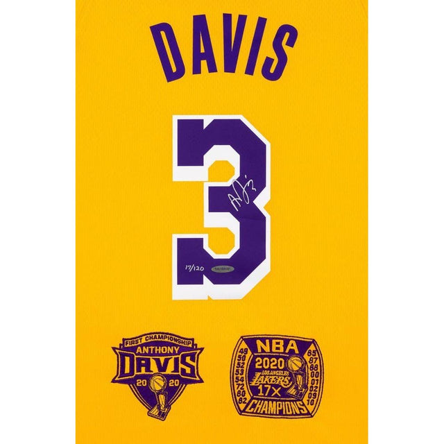 ANTHONY DAVIS Autographed Los Angeles Lakers Icon Edition Swingman Nike Jersey With Dual Championship Embroidered Patches UDA