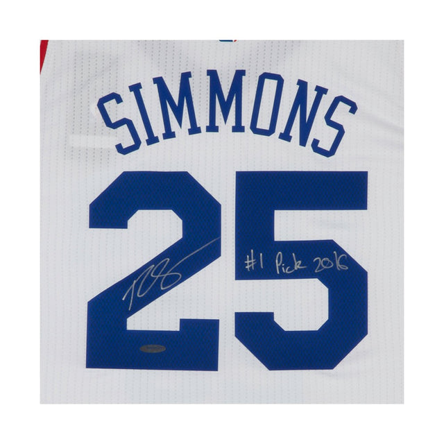 BEN SIMMONS Autographed & Inscribed Philadelphia 76ers Home Jersey UDA