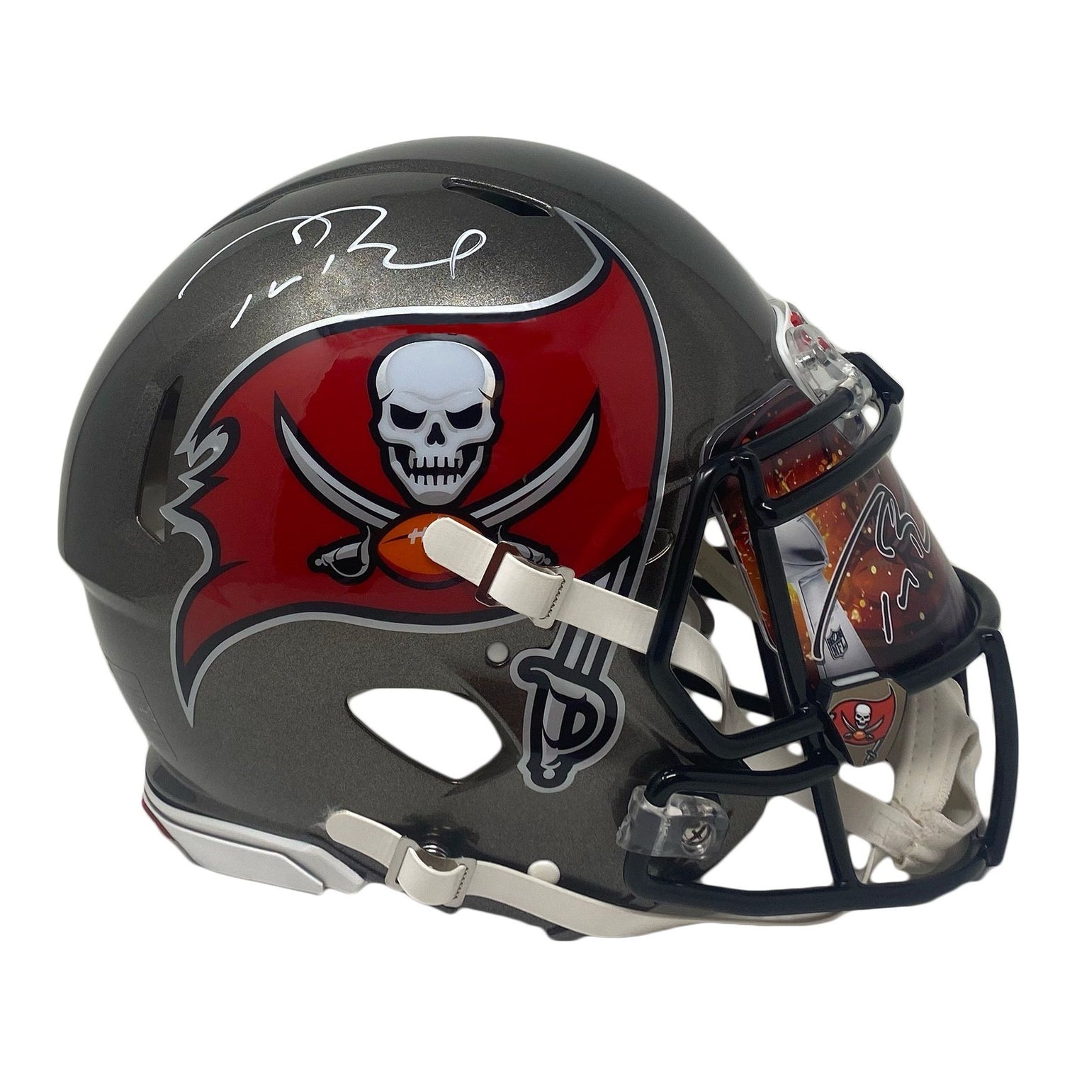 TOM BRADY Autographed Buccaneers Custom Visor Authentic Speed Helmet FANATICS