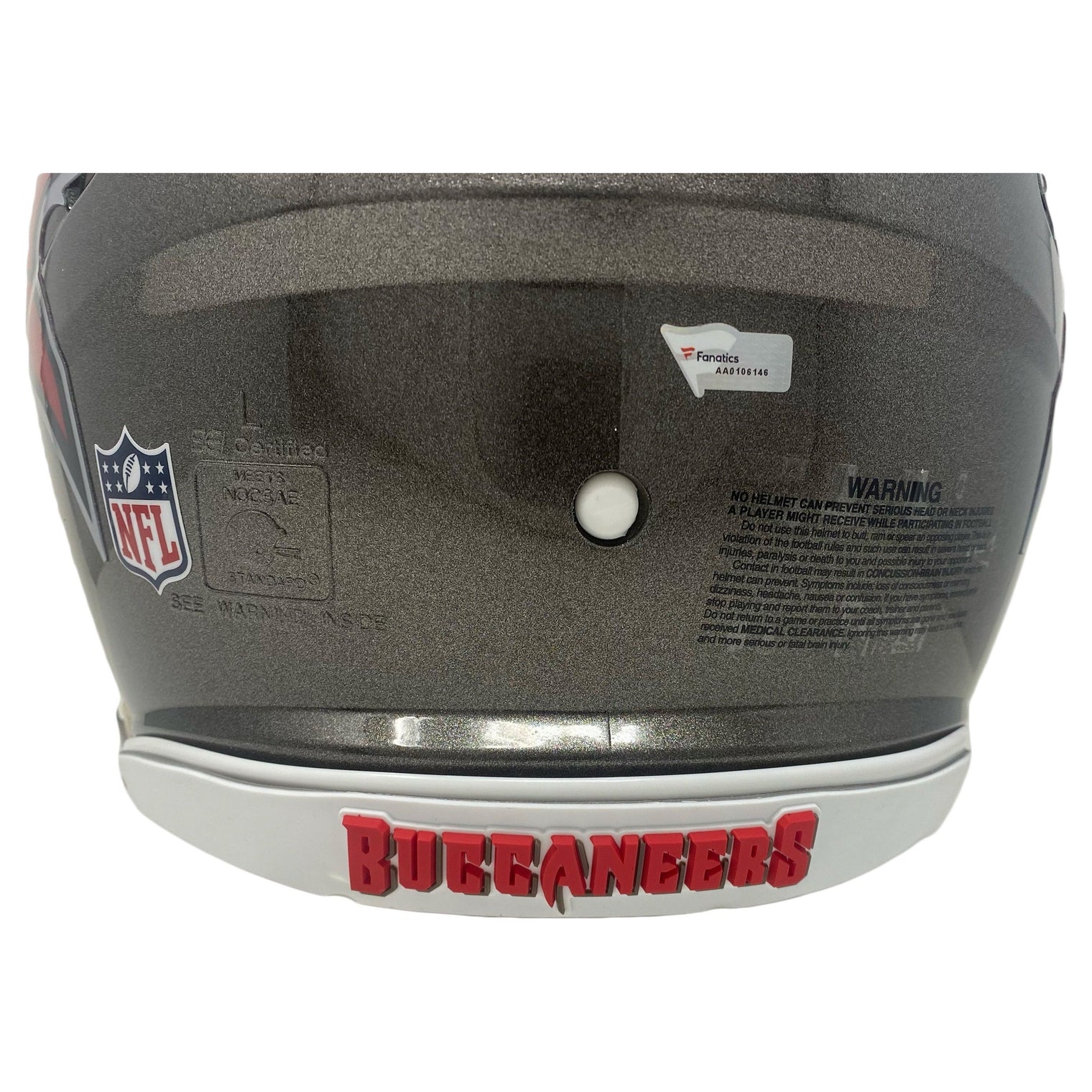 TOM BRADY Autographed Buccaneers Custom Visor Authentic Speed Helmet FANATICS