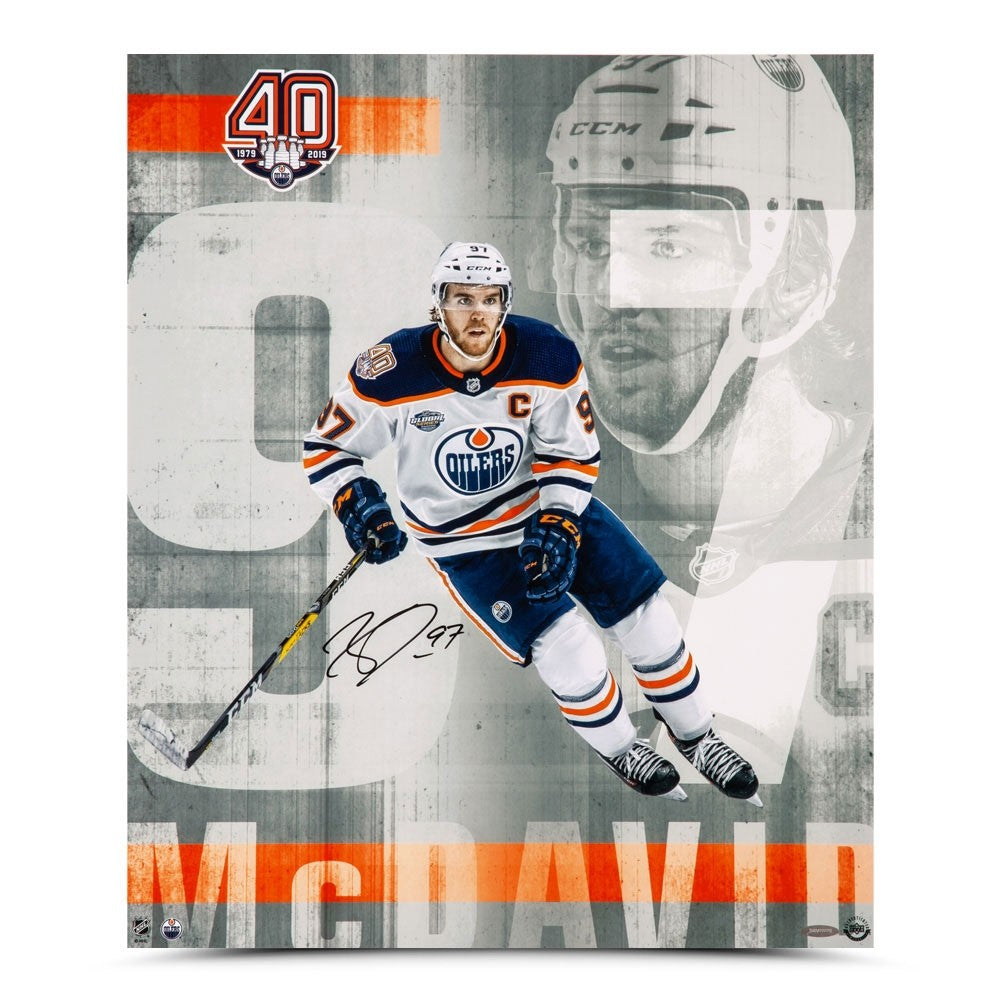 CONNOR McDAVID Autographed Edmonton Oilers "Anniversary" 20 x 24 Photograph UDA