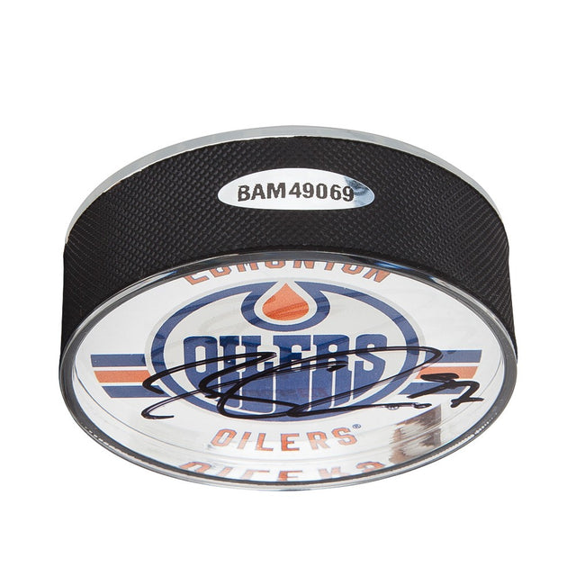CONNOR MCDAVID AUTOGRAPHED EDMONTON OILERS ACRYLIC PUCK