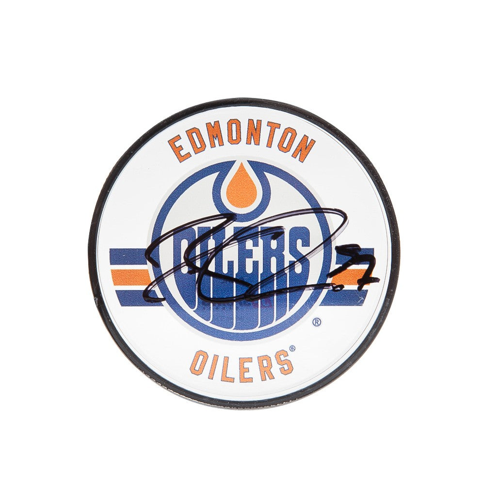 CONNOR MCDAVID AUTOGRAPHED EDMONTON OILERS ACRYLIC PUCK