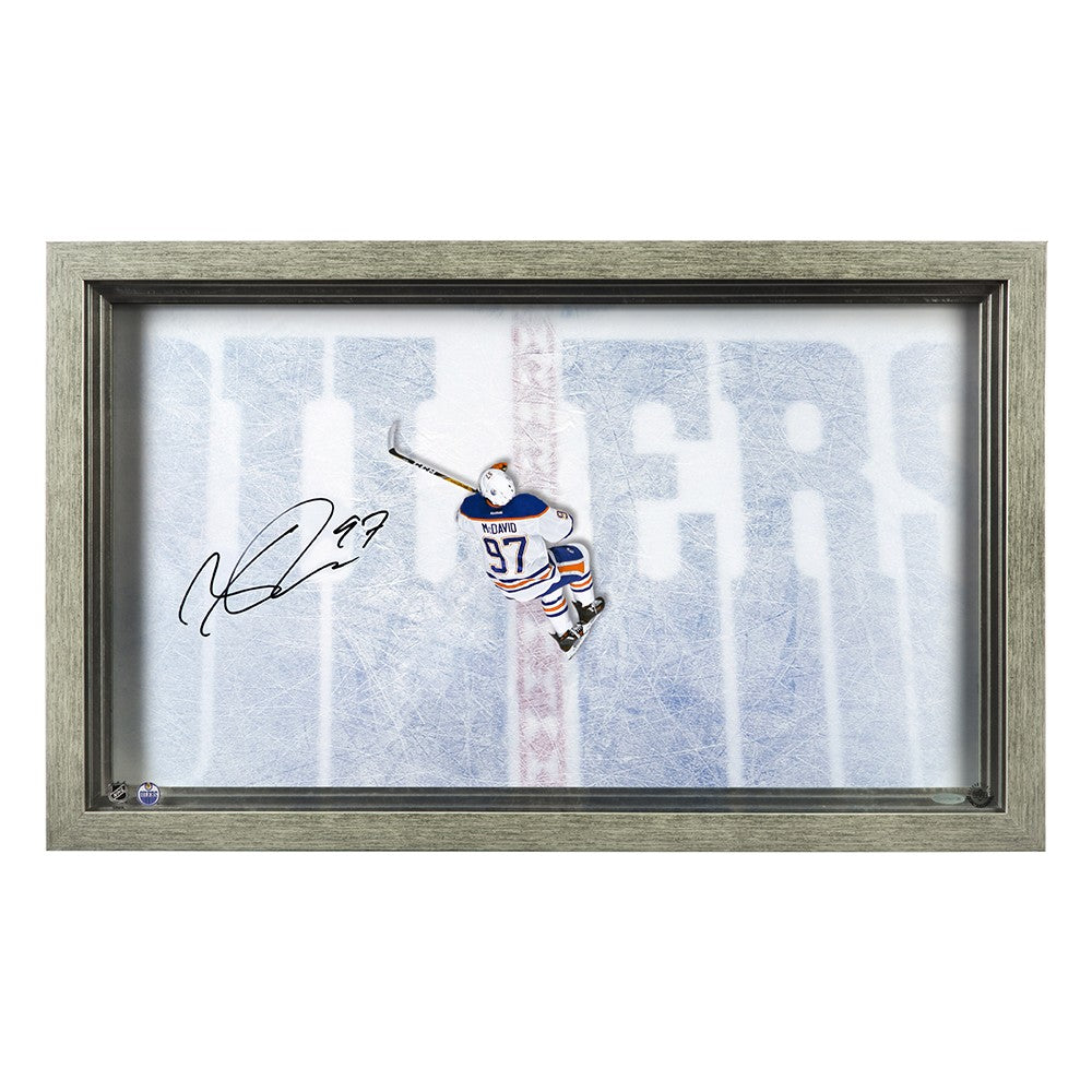 CONNOR MCDAVID Autographed Edmonton Oilers "Great from Above" Acrylic Display UDA