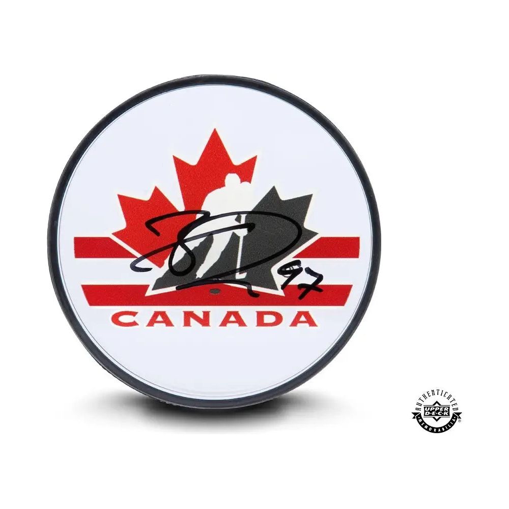 CONNOR MCDAVID Autographed Team Canada Acrylic Hockey Puck UDA