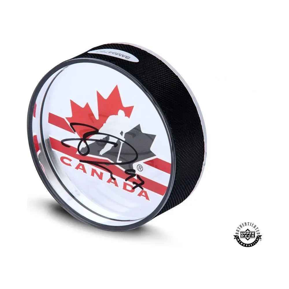 CONNOR MCDAVID Autographed Team Canada Acrylic Hockey Puck UDA