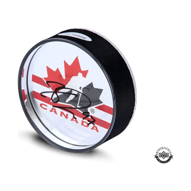 CONNOR MCDAVID Autographed Team Canada Acrylic Hockey Puck UDA