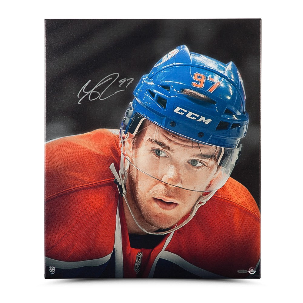 CONNOR MCDAVID AUTOGRAPHED UP CLOSE & PERSONAL 20 X 24 CANVAS UDA