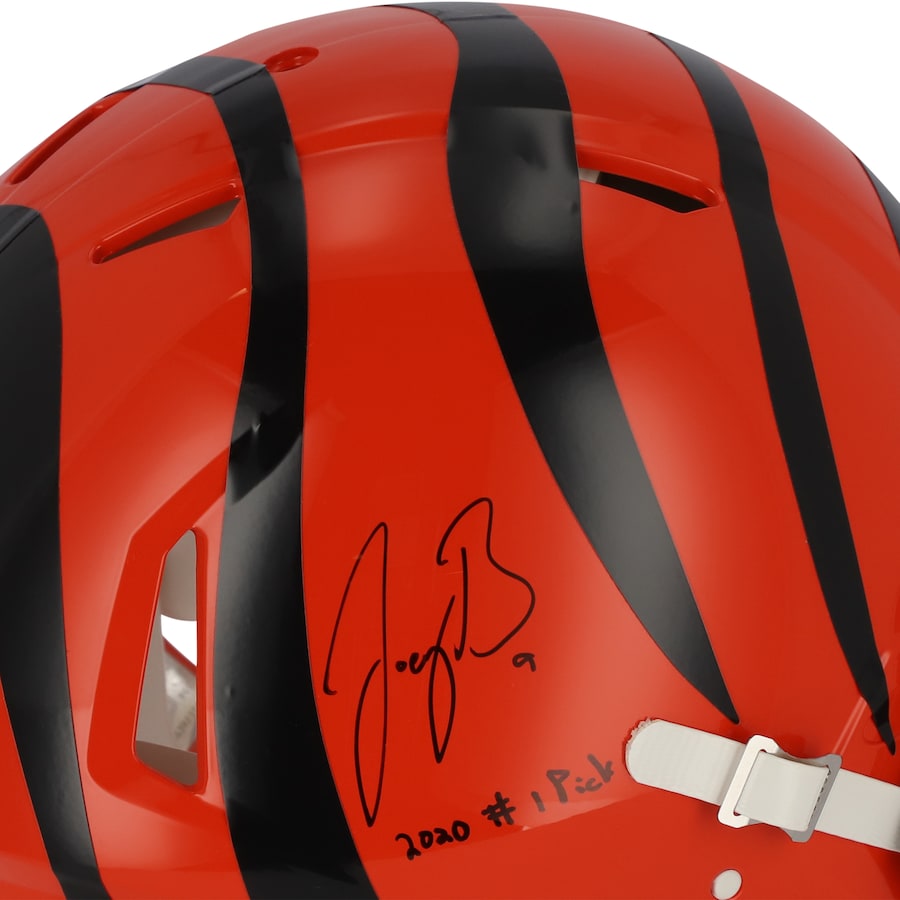 JOE BURROW Autographed "2020 #1 Pick" Cincinnati Bengals Speed Authentic Helmet FANATICS