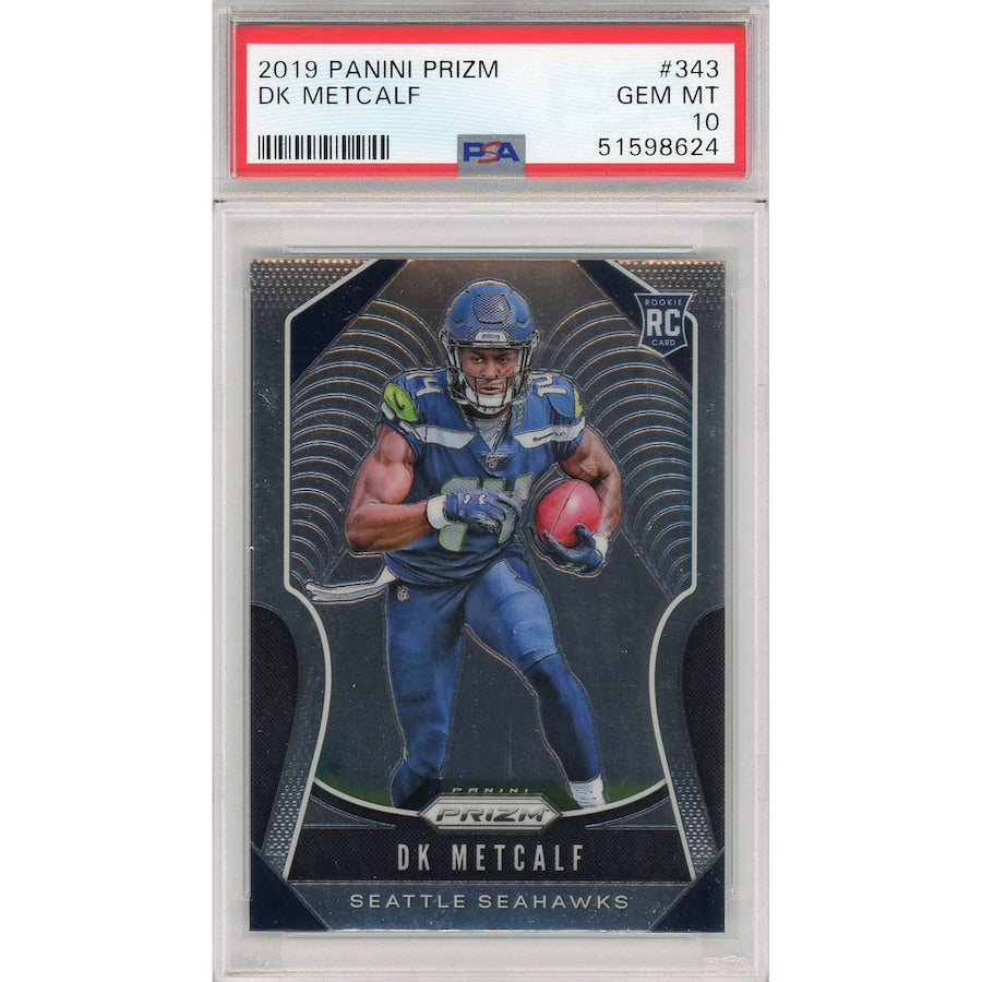 D.K. METCALF Seattle Seahawks 2019 Panini Prizm RC #343 Card PSA Gem Mint 10
