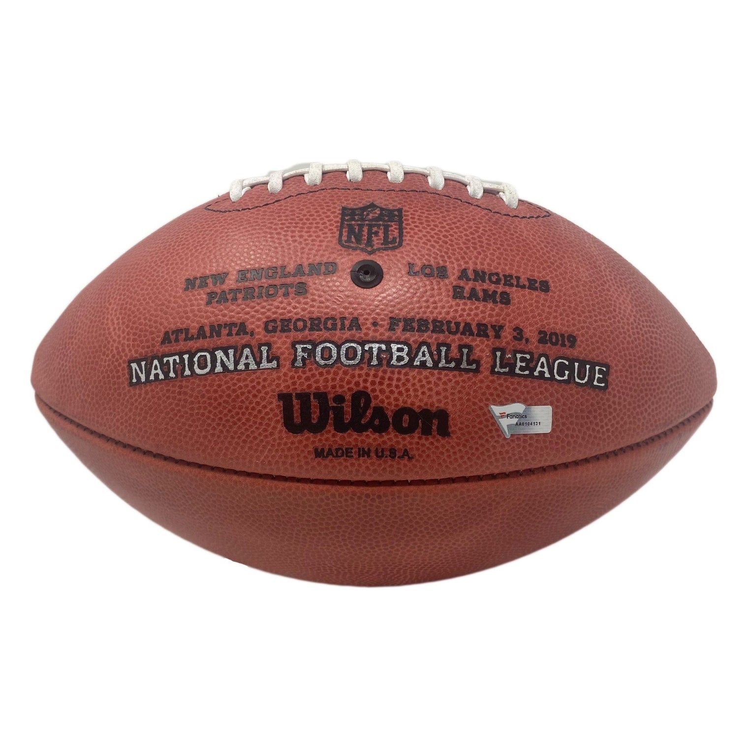 TOM BRADY Autographed New England Patriots Super Bowl LIII Pro Football FANATICS