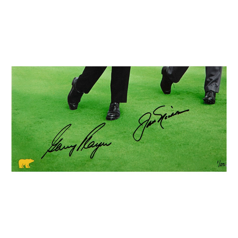 GARY PLAYER/JACK NICKLAUS AUTOGRAPHED "DUAL WITH JACK" PHOTO UDA LE 25