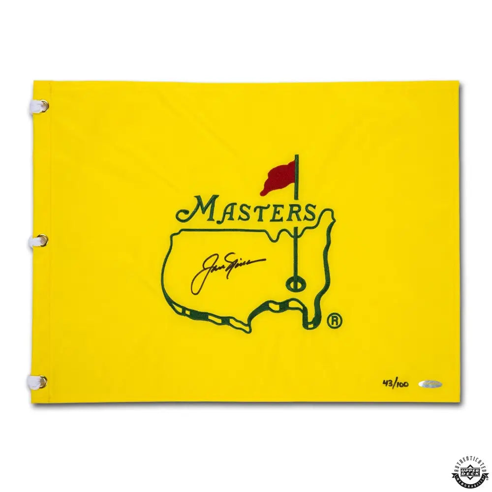JACK NICKLAUS Autographed Undated The Masters Tournament Pin Flag UDA