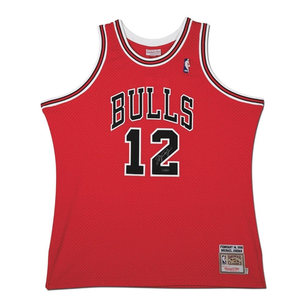 MICHAEL JORDAN Autographed 1990 Chicago Bulls Red No. 12 Authentic Mitchell & Ness Jersey UDA