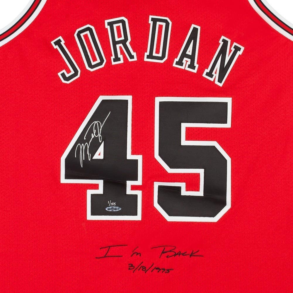 MICHAEL JORDAN Autographed & Embroidered 1995 Chicago Bulls #45 Red Authentic Mitchell & Ness Jersey UDA