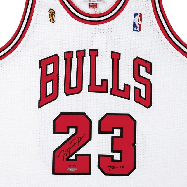 MICHAEL JORDAN Autographed & Inscribed 1995-96 White Chicago Bulls Authentic Mitchell & Ness Jersey UDA