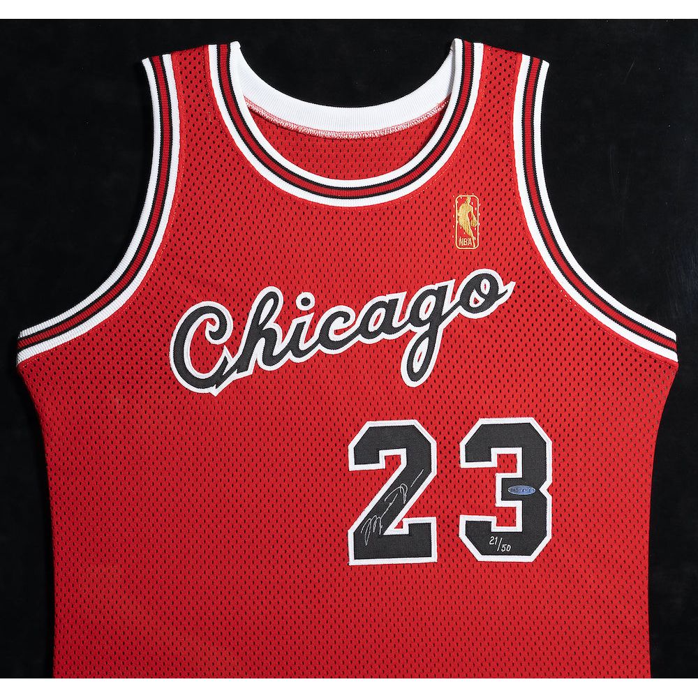 MICHAEL JORDAN Autographed Chicago Bulls Original Champion Rookie Jersey UDA LE 21/50