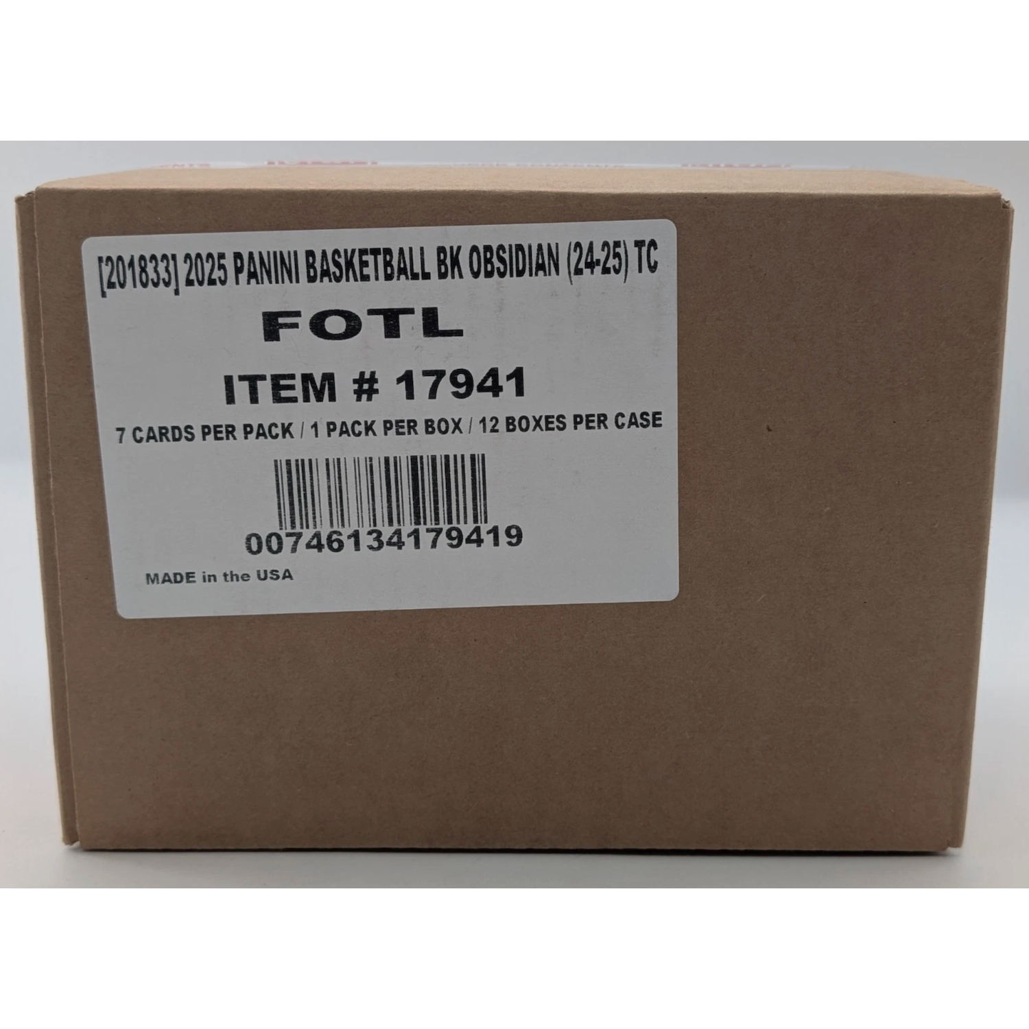 2024-25 PANINI OBSIDIAN NBA BASKETBALL FOTL HOBBY BOX SEALED CASE (12 BOXES)