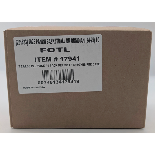 2024-25 PANINI OBSIDIAN BASKETBALL FIRST OFF THE LINE FOTL HOBBY 12-BOX CASE