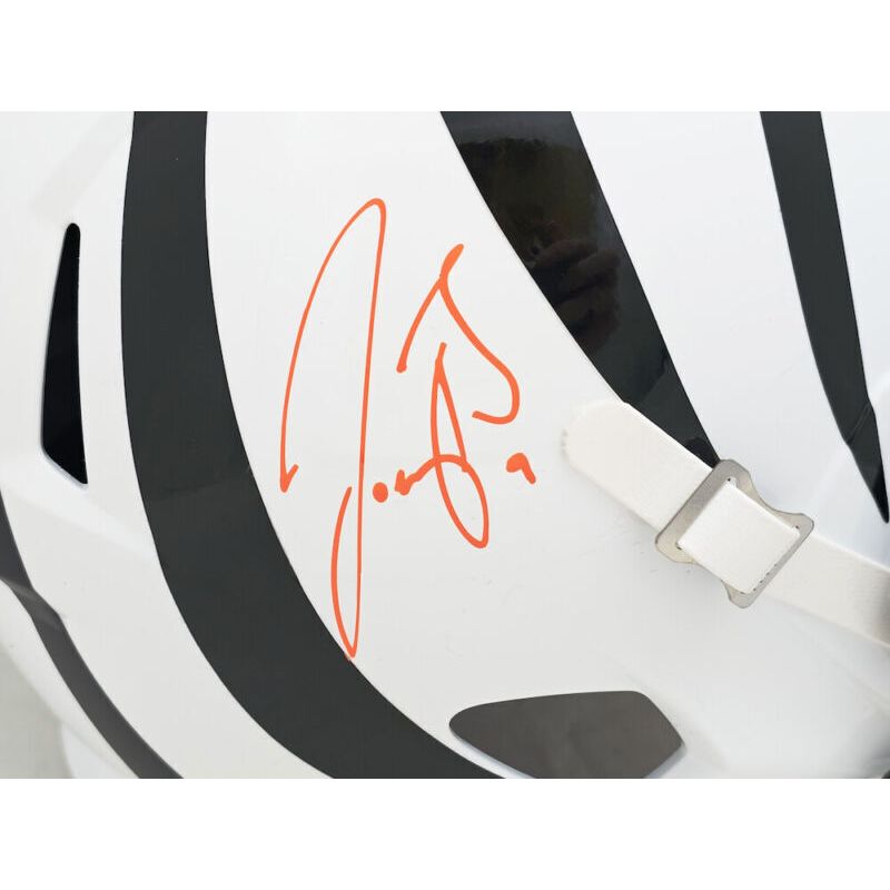 Joe Burrow Autographed Bengals White Alternate Full Size Speed Helmet Fanatics