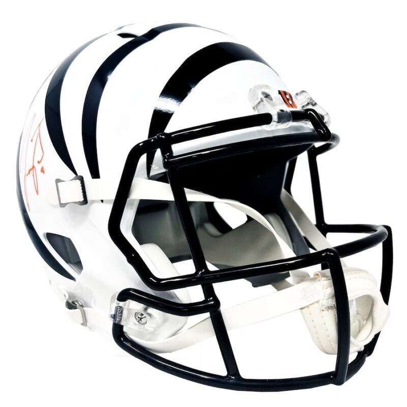 Joe Burrow Autographed Bengals White Alternate Full Size Speed Helmet Fanatics