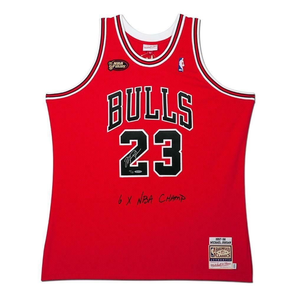 MICHAEL JORDAN Autographed Chicago Bulls 1997-98 NBA Finals Authentic Jersey UDA LE 123