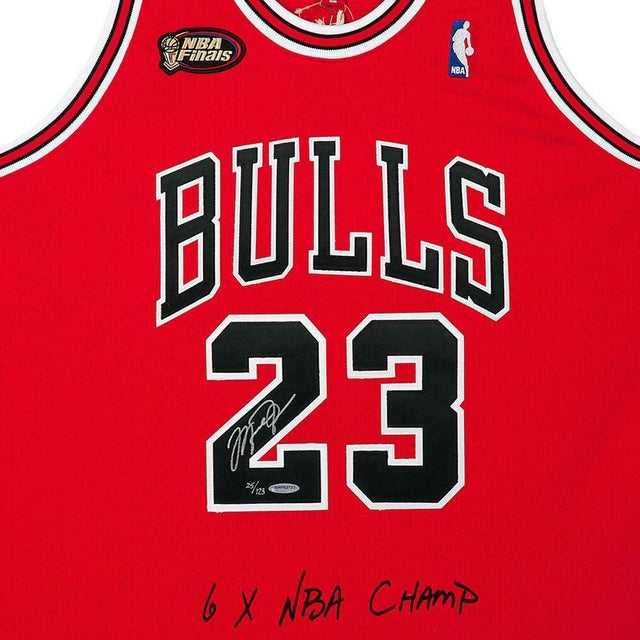 MICHAEL JORDAN Autographed Chicago Bulls 1997-98 NBA Finals Authentic Jersey UDA LE 123