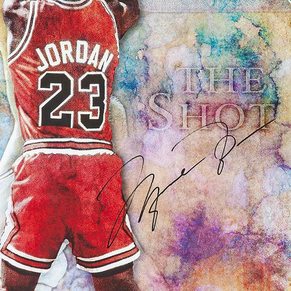 MICHAEL JORDAN Autographed Chicago Bulls "The Shot" 24" x 36" Photograph UDA LE 123