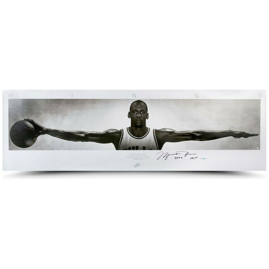 MICHAEL JORDAN Autographed "HOF 09" Wings 72" x 23" Nike Poster UDA LE 123