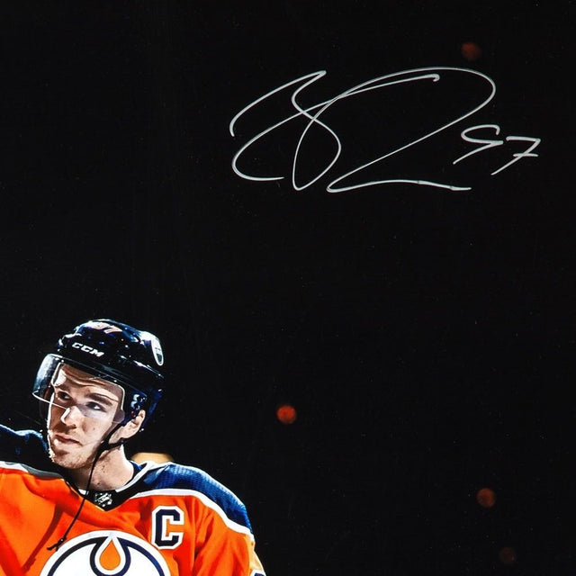 CONNOR McDAVID Autographed Edmonton Oilers "Opening Night Hat Trick" 20" x 30" Photograph UDA
