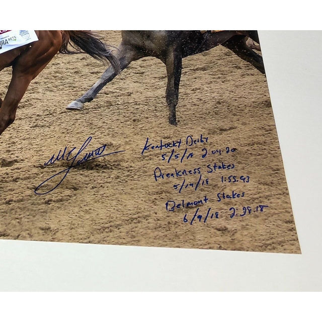 MIKE SMITH Autographed Inscribed Triple Crown 16 x 20 Photograph STEINER LE 18