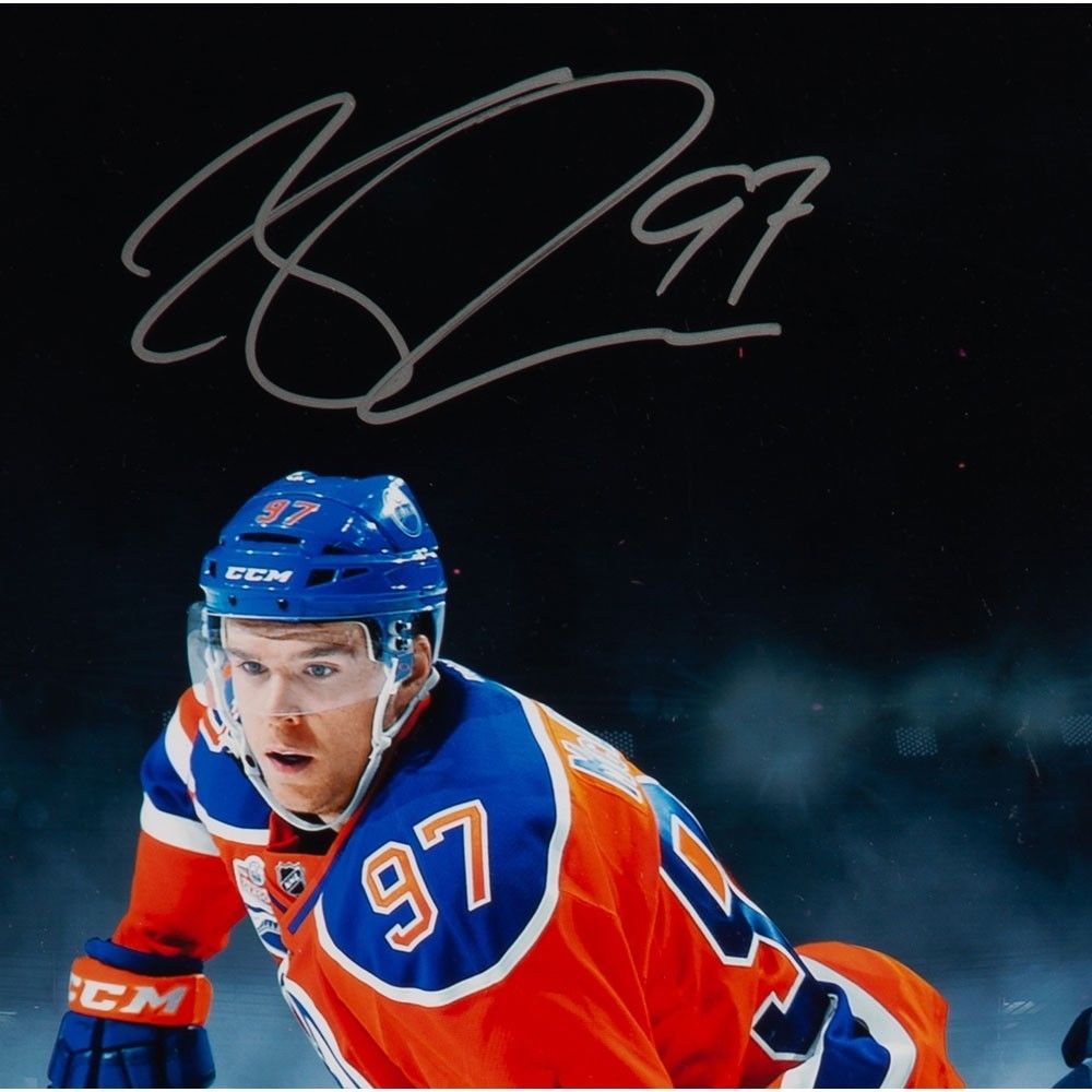 CONNOR MCDAVID Edmonton Oilers Autographed "Back To Back Art Ross" 16 x 20 Photograph UDA