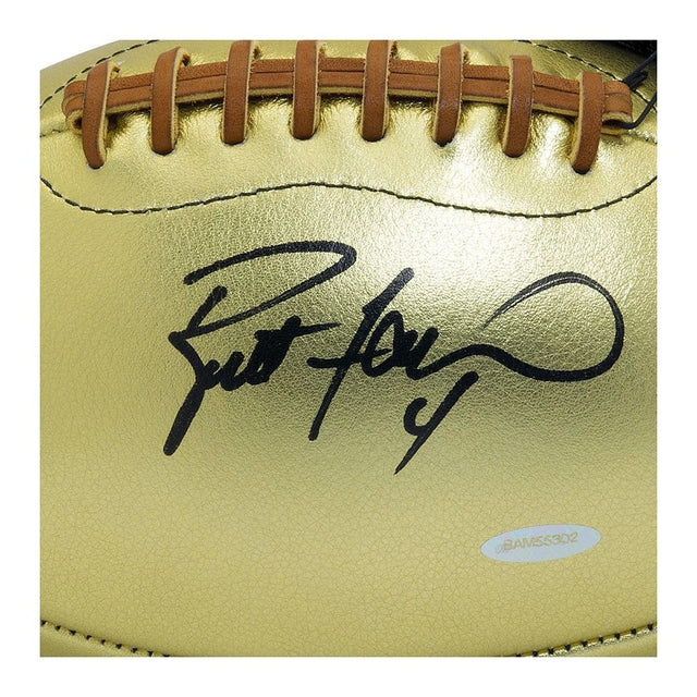 BRETT FAVRE Green Bay Packers Autographed Leather Head Pro Series Golden Goose Football UDA
